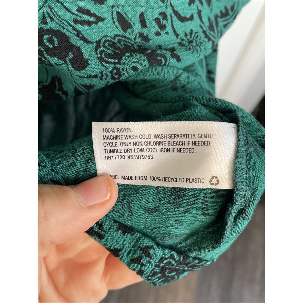 Knox Rose Women's Boho Dark Floral Blouse Sz XXL DK Green Long Sleeve Whimsigoth - Picture 15 of 15